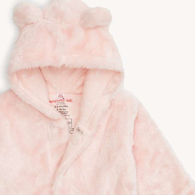 Pink Blossom Minky Magnetic Bear Jacket - Jackets - 2