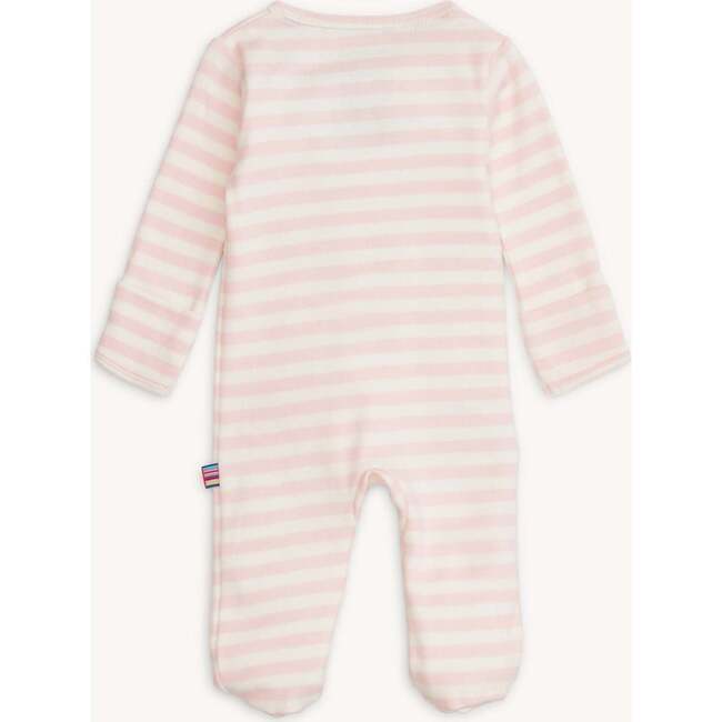 Pink Stripe Organic Cotton Footie - Footie Pajamas - 3