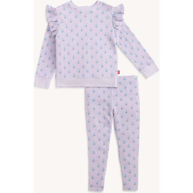 Lavendar Floral Waffle Set - Mixed Apparel Set - 3