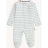Blue Stripe Organic Cotton Footie - Footie Pajamas - 1 - thumbnail