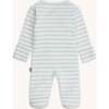 Blue Stripe Organic Cotton Footie - Footie Pajamas - 3