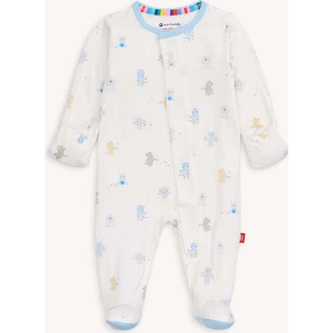 Blue Baby Beats Modal Footie - Footie Pajamas - 3
