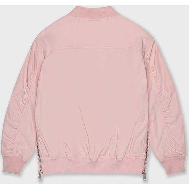 Bomber Jacket With Side Zips, Rose - Jackets - 4