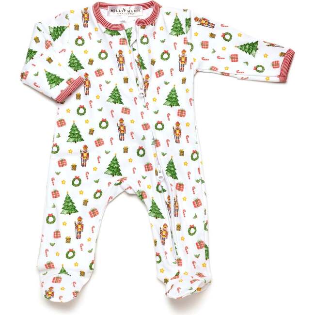 Holiday Baby Pima Two Way Zipper Footie, Winter's Whimsy