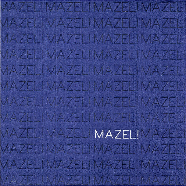 Navy "Mazel" Cocktail Napkins