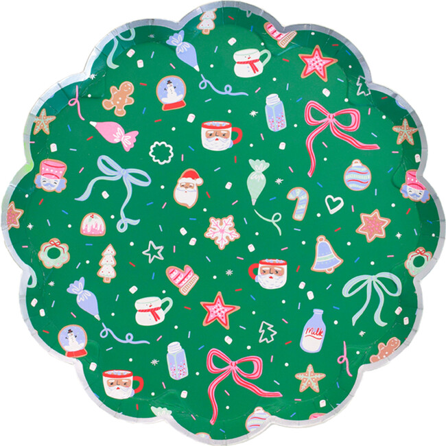 Baking Spirits Bright Dark Green Scalloped Small Plates