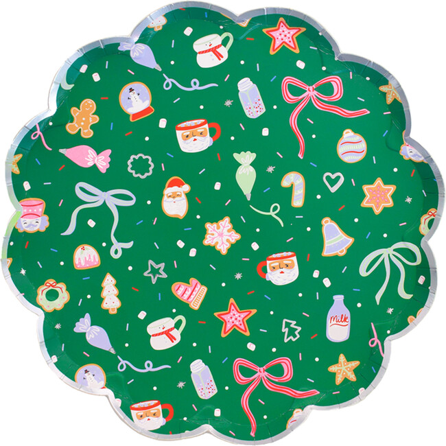 Baking Spirits Bright Dark Green Scalloped Large Plates