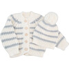 Rib Knit Cardigan and Hat, Bowie Grey - Cardigans - 1 - thumbnail