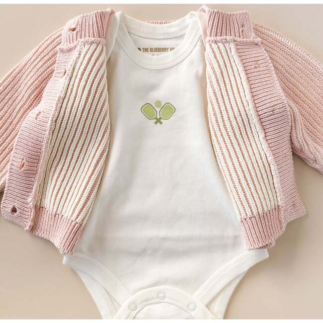 Pickleball Plush Toy Onesie and Pink Cotton Cardigan - Mixed Apparel Set - 2