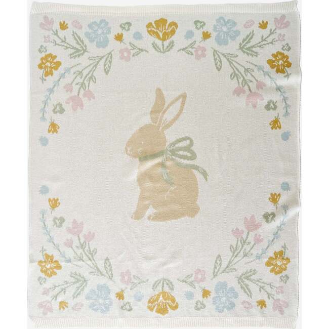 Pastel Bunny Blanket Bunny Plush Toy Taupe Baby Gift Set Organic Cotton - Blankets - 2