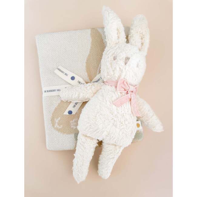 Pastel Bunny Blanket Bunny Plush Toy Blush Baby Gift Set Organic Cotton