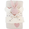 Heart I Love You Blanket Bunny Rattle Blush Cotton Hat Baby Gift Set - Mixed Accessories Set - 1 - thumbnail