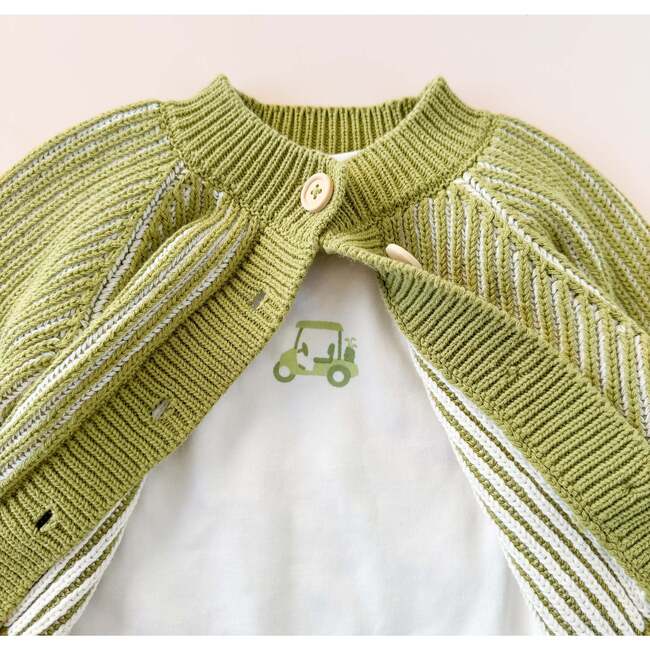 Golf Plush Toy Onesie and Green Cotton Cardigan - Mixed Apparel Set - 2