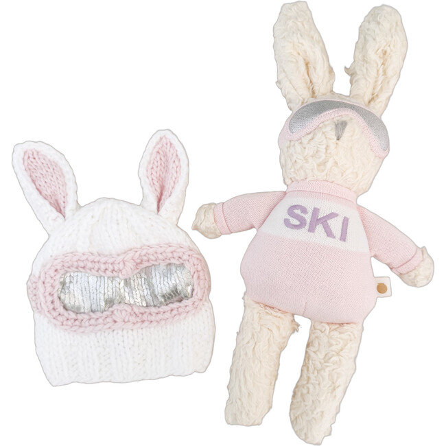 Bunny Ski Goggles Hat and Plush Toy