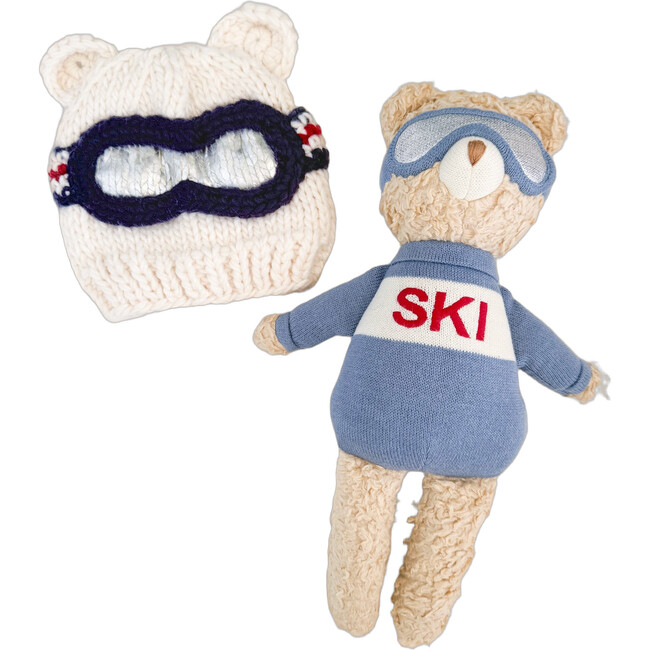 Bear Ski Goggles Hat and Plush Toy