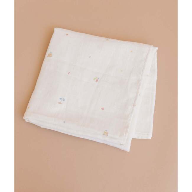 Beach Baby Swaddle and Teether Set, Beach Ball - Mixed Gift Set - 2