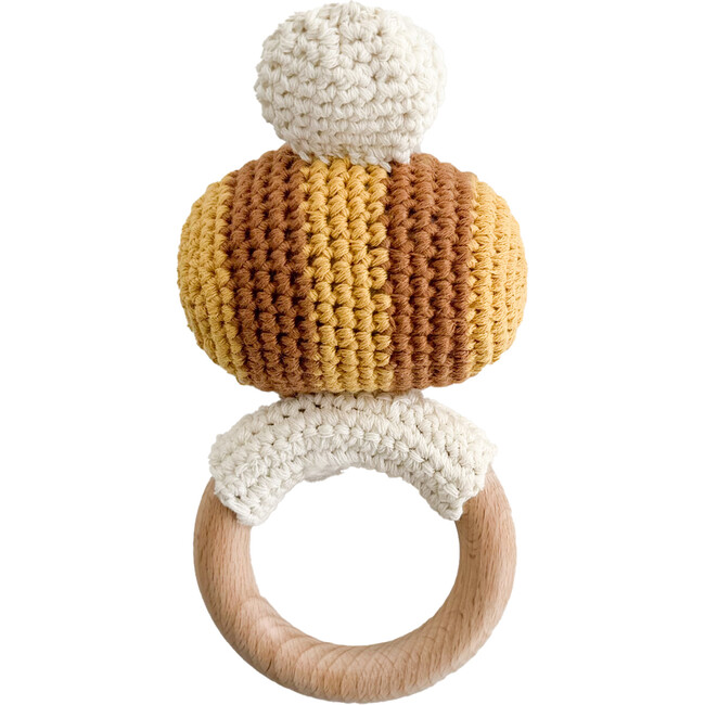 Cotton Crochet Baby Teether Rattle, Bee