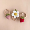 Cotton Crochet Rattle, Pink Strawberry - Rattles - 3
