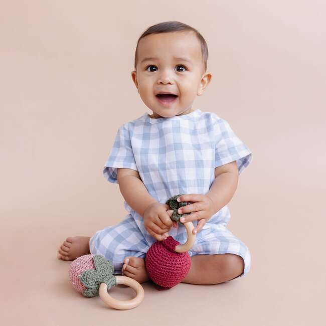 Cotton Crochet Rattle Beet, Burgundy - Teethers - 2
