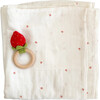 Strawberry Baby Swaddle and Teether Set, Strawberry - Mixed Gift Set - 1 - thumbnail
