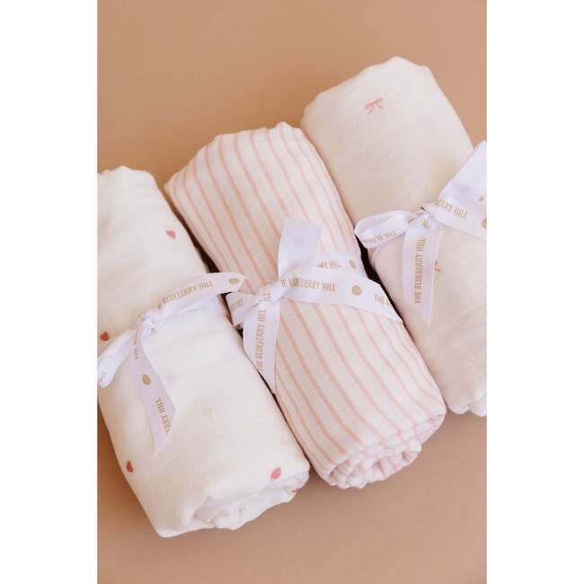 Strawberry Baby Swaddle and Teether Set, Strawberry - Mixed Gift Set - 3