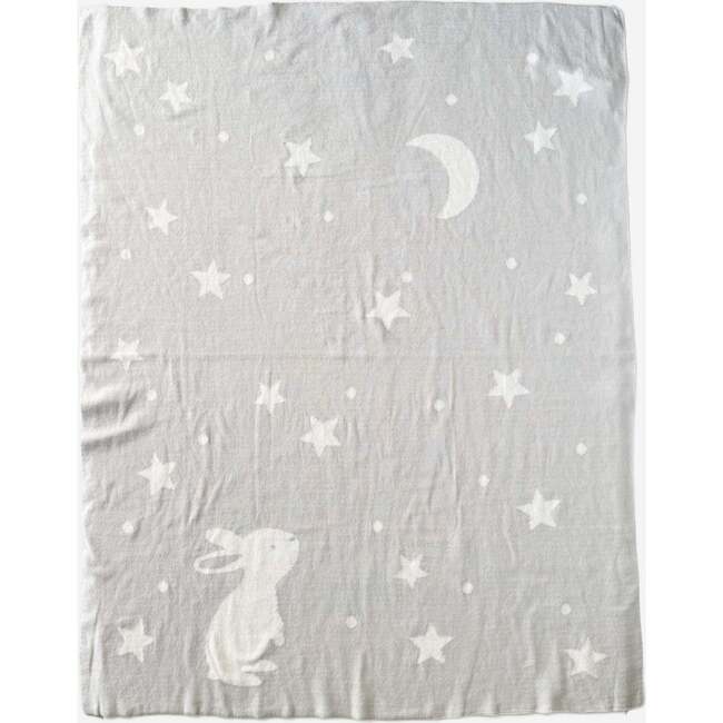 Star Moon Blanket Bunny Lovey Grey Toy Baby Gift Set Organic Cotton - Blankets - 3