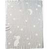 Star Moon Blanket Bunny Lovey Grey Toy Baby Gift Set Organic Cotton - Blankets - 3