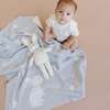 Star Moon Blanket Bunny Plush Grey Toy Baby Gift Set Organic Cotton - Blankets - 3