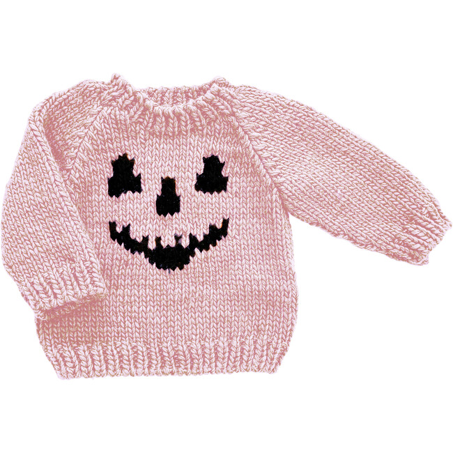 Jack-o-lantern Sweater, Baby Pink - Cardigans - 1
