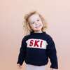 SKI Hand-Knit Sweater, Navy, Red & White - Sweaters - 2 - thumbnail