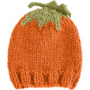 Knit Pumpkin Hat, Orange & Green - Hats - 1 - thumbnail