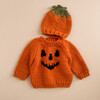 Knit Pumpkin Hat, Orange & Green - Hats - 2