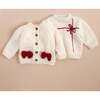 Present Sweater, Cream/Red - Cardigans - 2