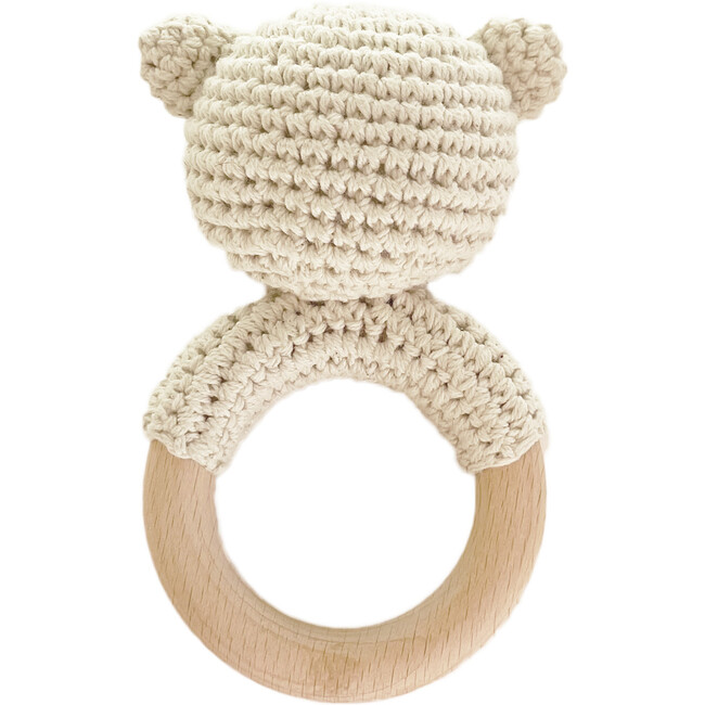Cotton Crochet Rattle Teether Bear