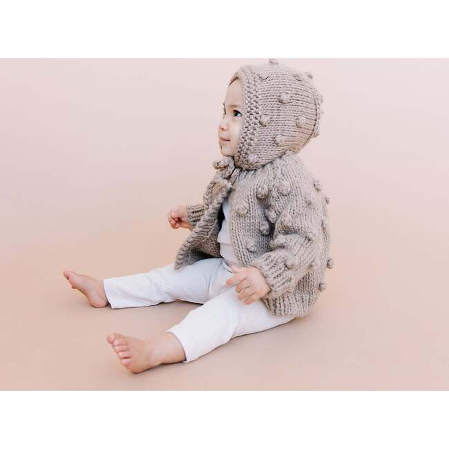 All-Over Popcorn-Knit Bonnet, Flax