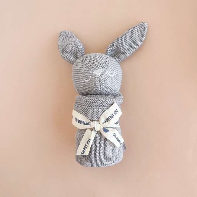 Bailey Bunny Baby Lovey Cuddle Cloth Blanket Toy Gift, Grey