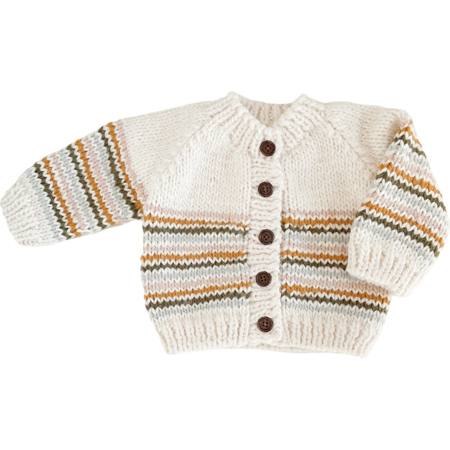 Rainbow Stripe Cardigan, Pastel - Cardigans - 1