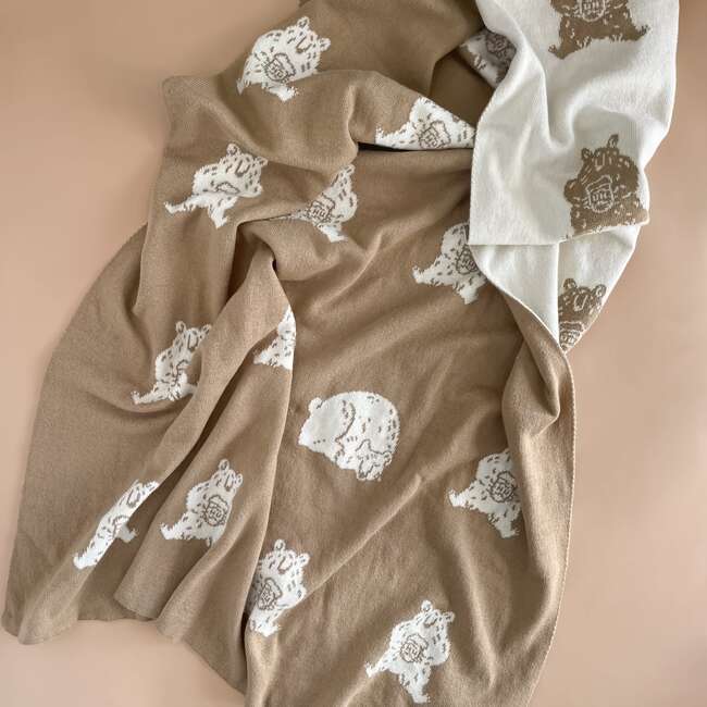 Organic Cotton Blanket, Honey Bear - Blankets - 2
