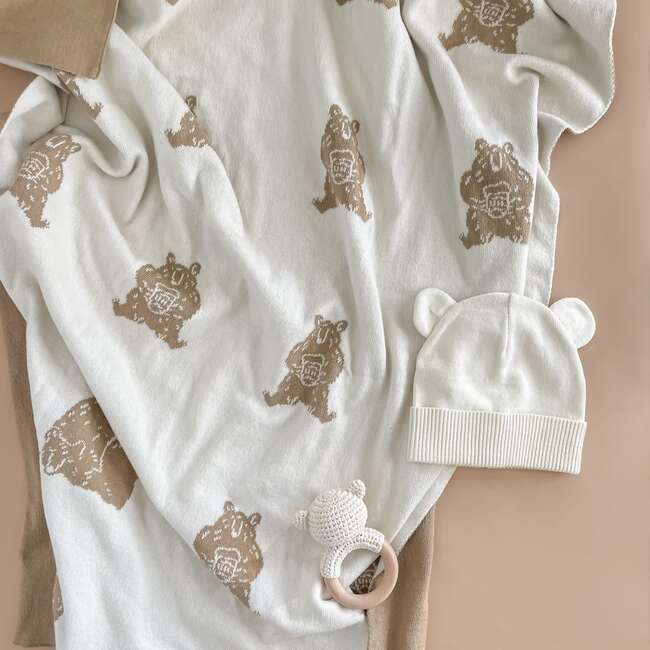 Organic Cotton Blanket, Honey Bear - Blankets - 3