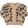 Cheetah Cardigan, Latte - Cardigans - 1 - thumbnail
