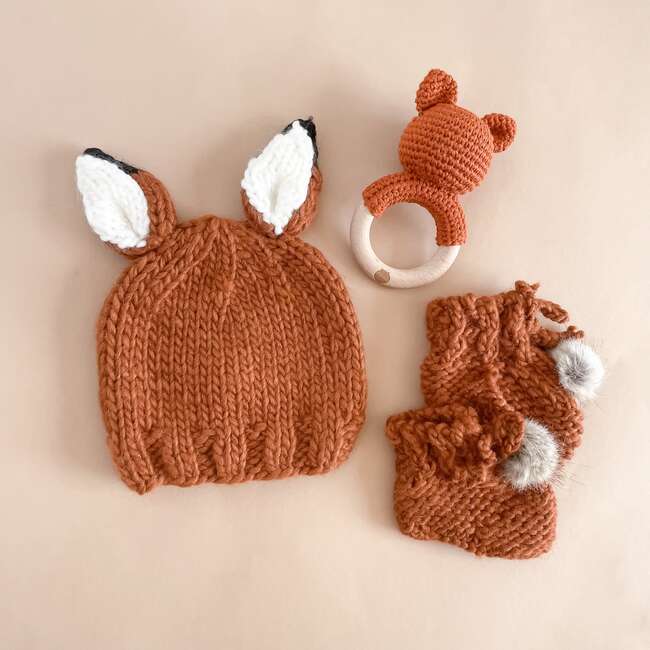 Fox Hat and Booties Set, Cinnamon - Costume Accessories - 3