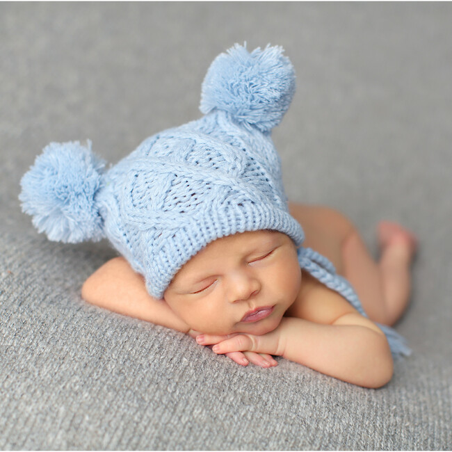 Quinn Cable Hat, Blue - Hats - 2
