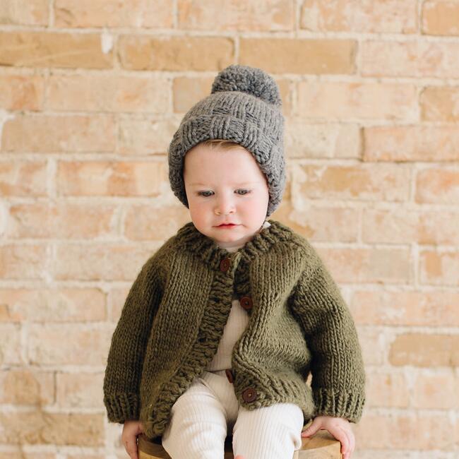 Classic Cardigan, Olive - Cardigans - 2