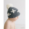 Miko Swiss Cross Knit Hat, Gray & Cream - Hats - 3