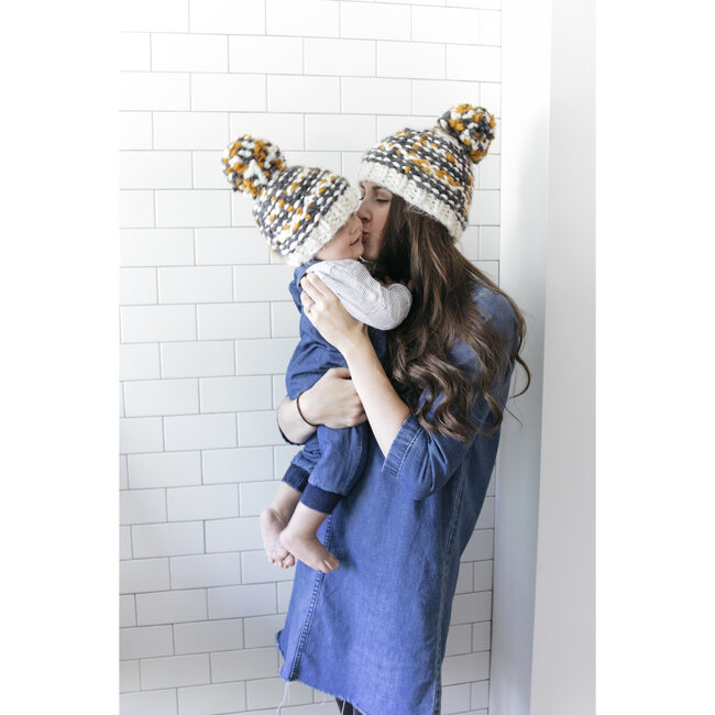 Charlie Plaid Hat, Gray and Mustard - Hats - 2