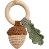 Cotton Crochet Baby Rattle Teether, Acorn - Rattles - 1 - thumbnail