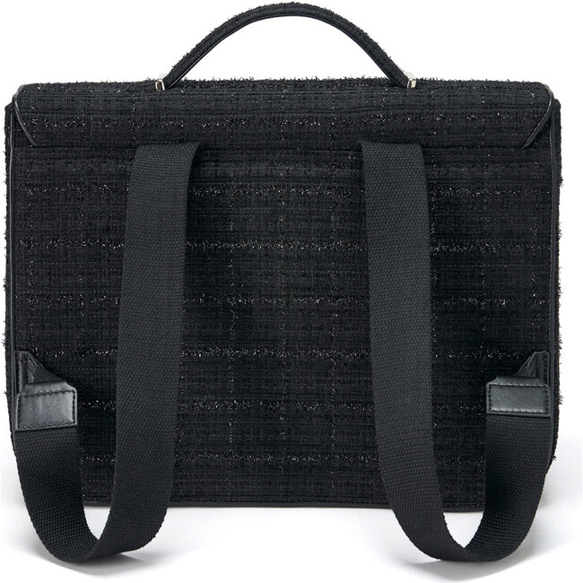 Boston Tweed Adjustable Shoulder Strap Schoolbag, Black - Bags - 2