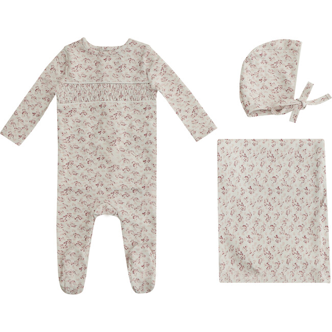 Smocked Floral Set, Pink