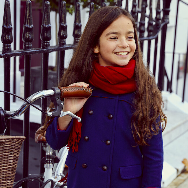 Marylebone Pea Coat, Portland Blue - Wool Coats - 2