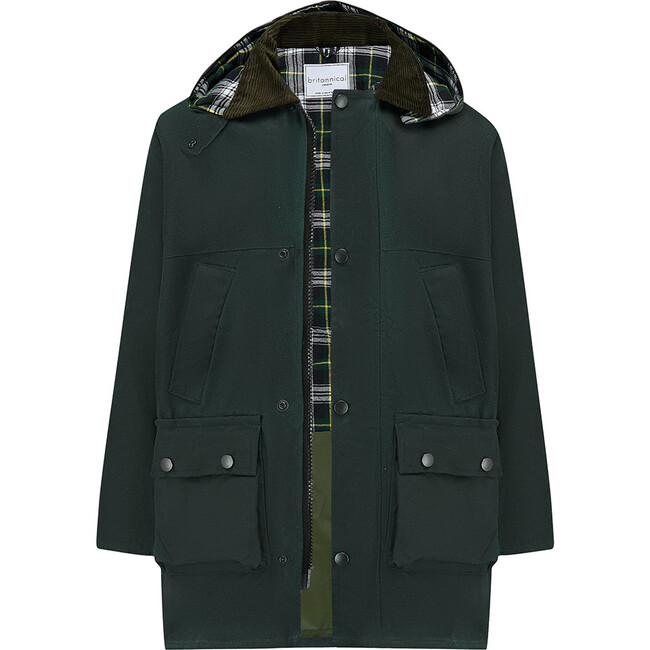 Ebury Padded Wax Jacket, Racing Green - Jackets - 3